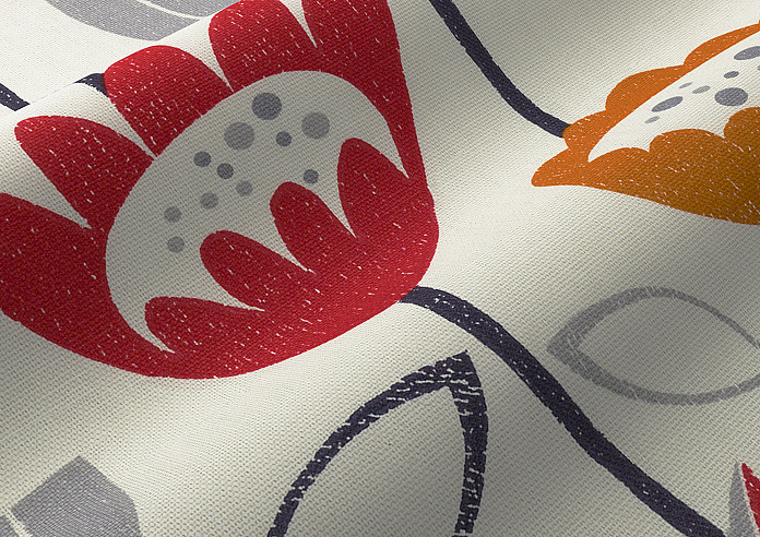 Flower Power, Scarlet - Made to Measure Curtains - Image 4